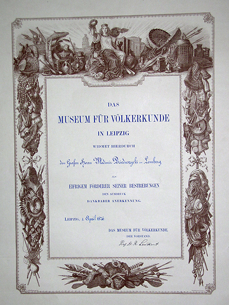 Диплом Das Museum für Vöklerkunde in Leipzig