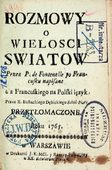 Fontenelle P. Rozmowy o wielkości światów