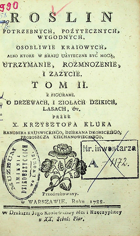 Kluk K. Roślin potrzebnych, pozytecznych  (1788)