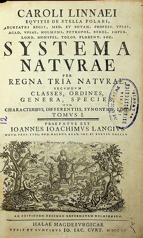 Linnaei, Caroli. Caroli Linnaei Equitis De Stella Polari, Archiatri Regii, Med. Et Botan. Profess. Upsal. Acad. Upsal. Holmens. Petropol. Berol. Imper. Lond. Monspel. Tolos. Florent. Soc. Systema Naturae - per Regna Tria Naturae, Secundum Classes, Ordines, Genera, Species (1760)