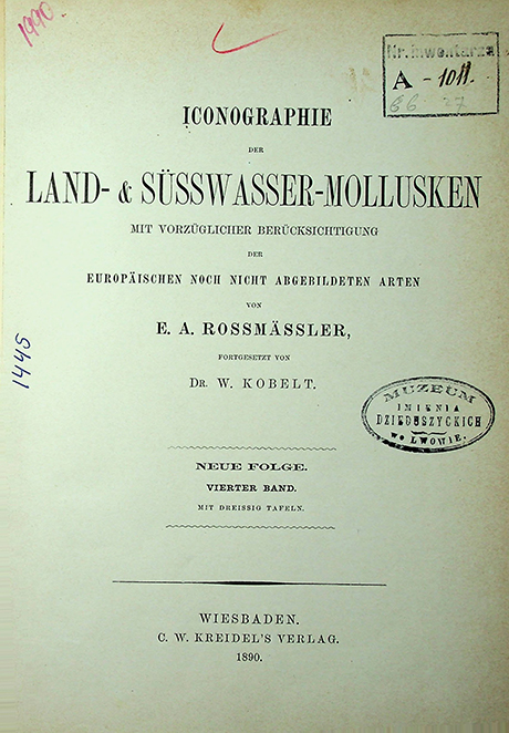 Rossmӓssler E.A. Iconographie Land- & Süsswasser-Molluscken mit Vorzüglicher Berücksichtigung der Europaischen noch nicht Abgebildeten Arten. Vierter Band