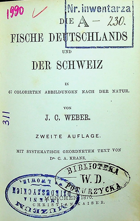 J.C. Weber Die Fische Deutschlands und der Schweiz. Zweite Auflage (1870)